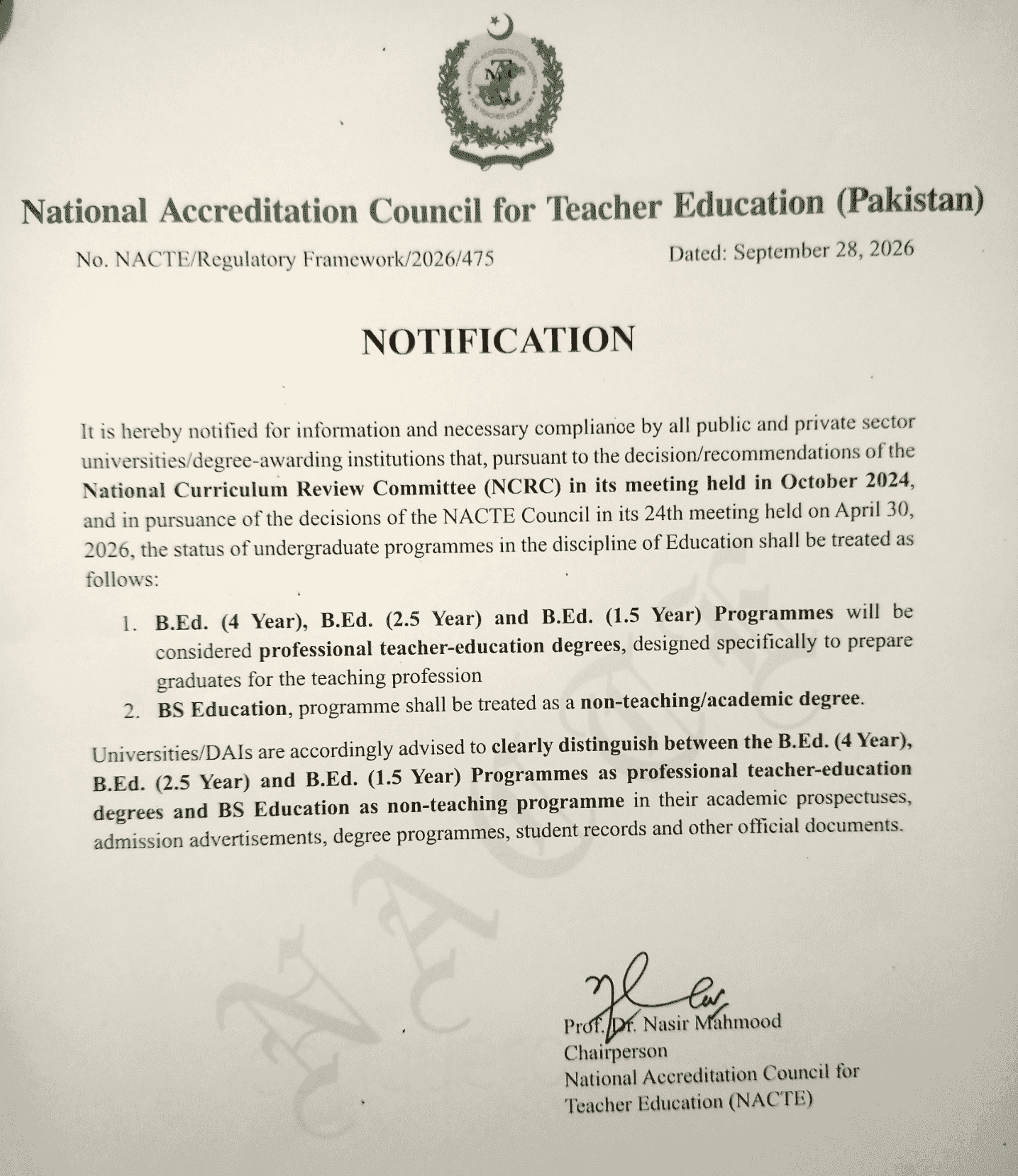 Detail about professional and academic teacher education degree